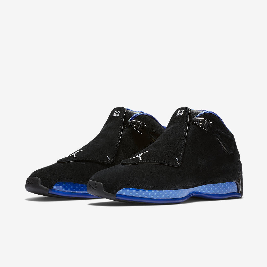 AA2494-007,AJ18,Air Jordan 18 AA2494-007 市价超两千！乔帮主亲着款 Air Jordan 18 黑蓝下周发售！