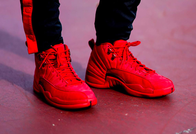 AJ12,Air Jordan 12,130690-601 130690-601 喜庆又帅气！大红 Air Jordan 12 上脚效果真的不错！