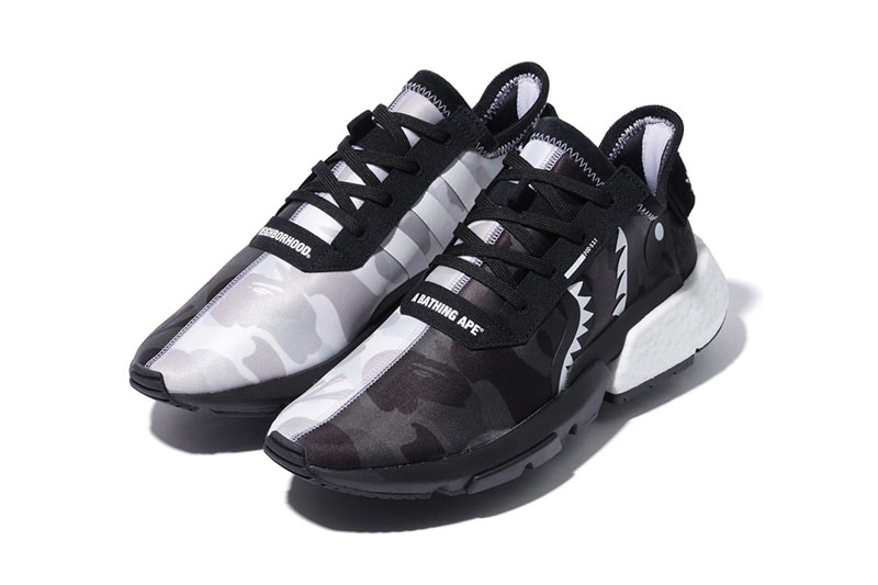 BAPE,NBHD,adidas,POD-S3.1,NMD  超强「三方合体」！BAPE x NBHD x adidas 联名鞋款即将发售