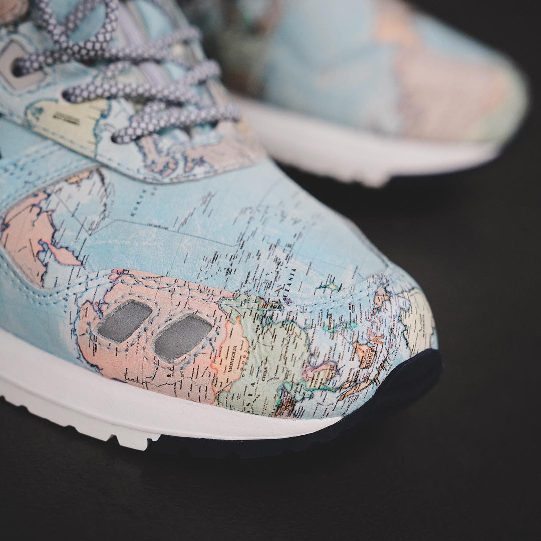  atmos,ASICS,GEL-LYTE III,Worl  精美又个性！满印世界地图 atoms x ASICS 联名鞋款再度发售！
