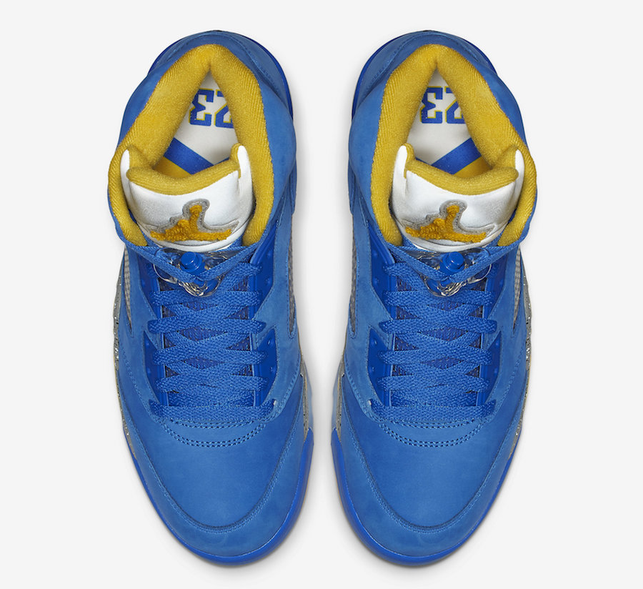 Air Jordan 5,AJ5,发售,CD2720-400  鞋面质感真不错！Air Jordan 5 兰尼高中配色明早发售！