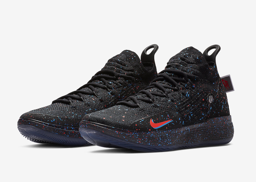 Nike,KD11,AO2604-007,发售  大胆的双色喷溅设计！KD11 的 “JDI” 配色真的与众不同