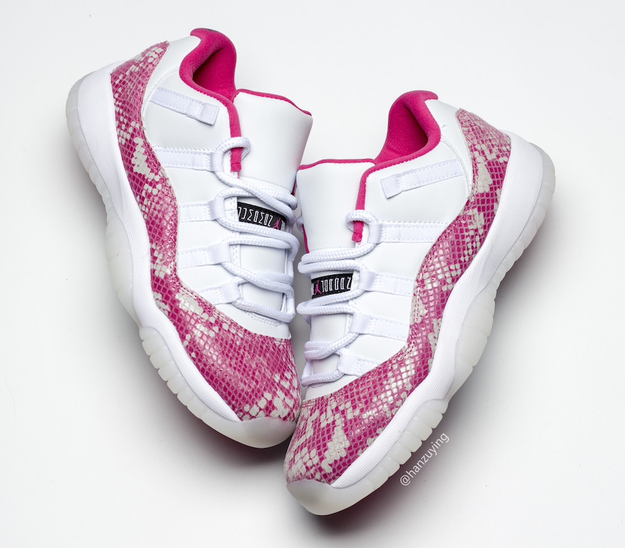 Air Jordan 11,AJ11,发售,AH7860-1  色彩依旧粉嫩！新粉蛇 Air Jordan 11 Low 最新实物图释出