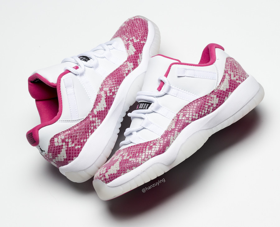 Air Jordan 11,AJ11,发售,AH7860-1  色彩依旧粉嫩！新粉蛇 Air Jordan 11 Low 最新实物图释出