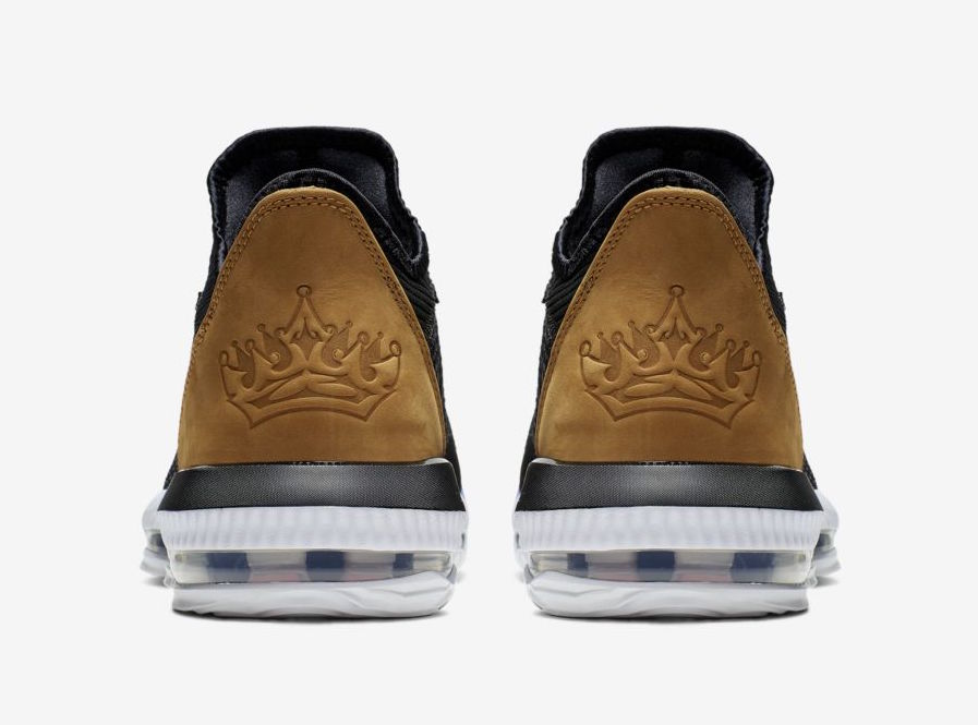 LeBron 16,Nike,发售,CI2668-001  霸气的皇冠后跟！LeBron 16 Low “Black and Tan” 即将发售