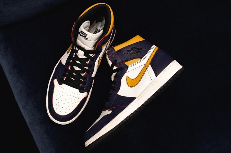 Nike SB,Air Jordan 1,CD6578-00  又双叒叕是湖人配色！Nike SB x Air Jordan 1 实物美图来了！