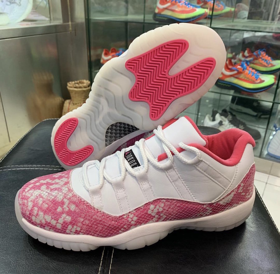 AH7860-106,AJ11,Air Jordan 11 AH7860-106 AJ11 又是女生专属！粉蛇 Air Jordan 11 Low 全新实物近赏
