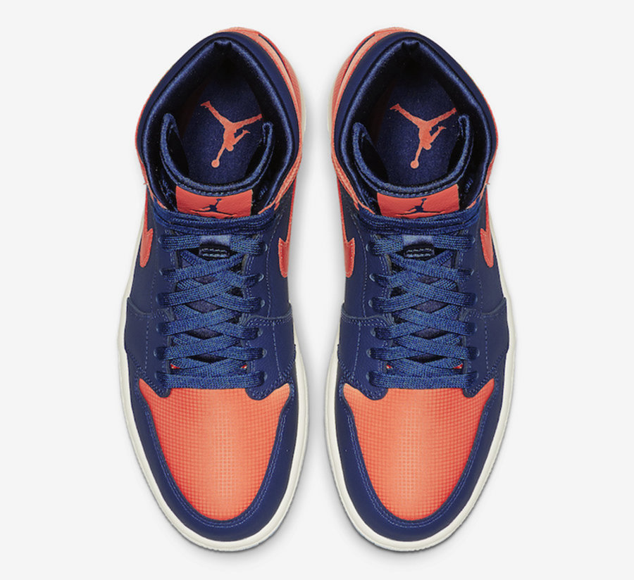 Air Jordan 1,AJ1,发售,AH7389-408  蓝橙尼克斯装扮！九孔 Air Jordan 1 全新配色官图释出