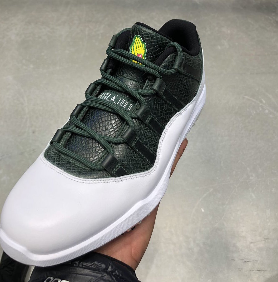 Air Jordan 11 Low,Nike,发售,  奢华蛇纹鞋面 + 亮漆面外底！高尔夫大师赛 Air Jordan 11 即将发售