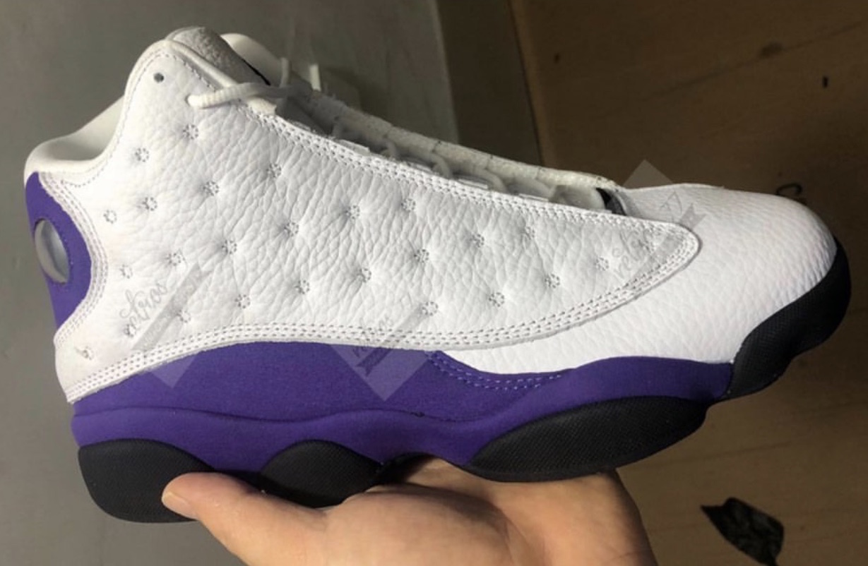 AJ13,Air Jordan 13,414571-105  紫金湖人配色实物首次曝光！全新 Air Jordan 13 七月发售