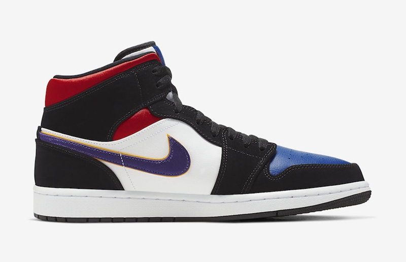 AJ1,Air jordan 1 Mid,852542-00  皇家蓝+湖人元素！Air Jordan 1 Mid “What the” 即将发售！