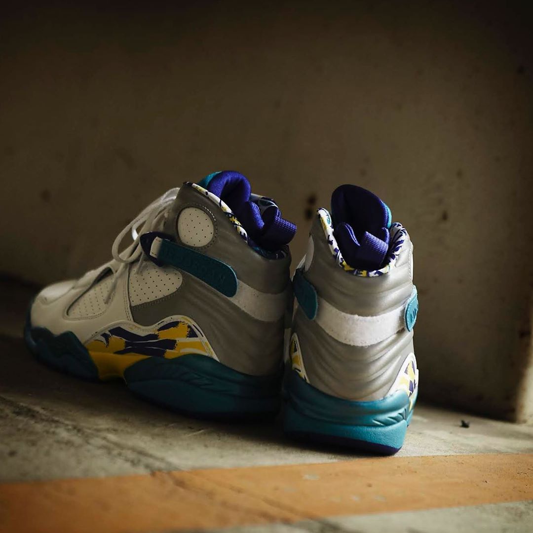 Air Jordan 8 “White Aqua”,AJ8,  重现经典「水鬼」配色！ Air Jordan 8 “Aqua” 实物美图欣赏！