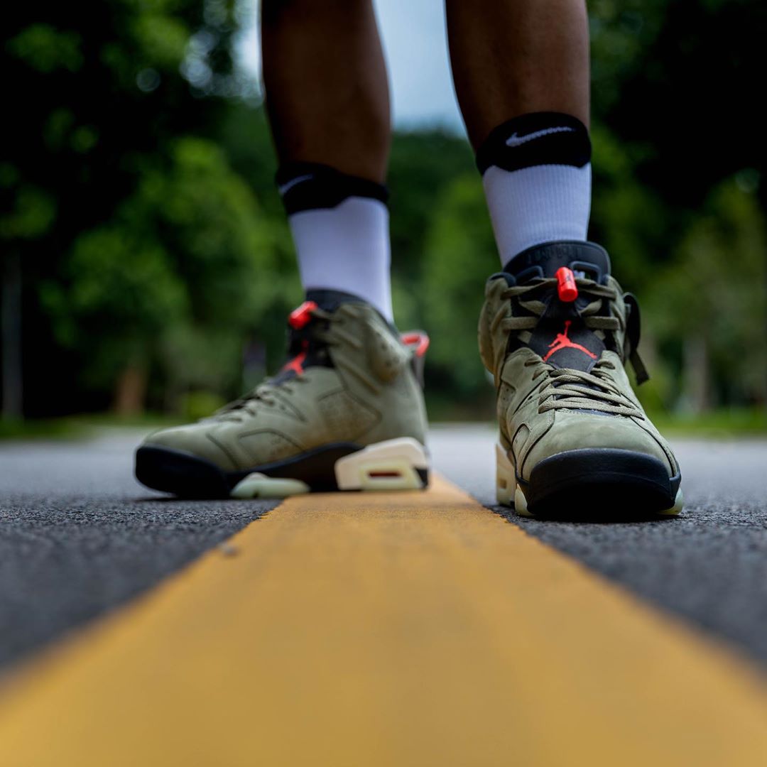 上脚,CN1084-200,Air Jordan 6,AJ6  Travis Scott x AJ6 到底什么时候发？最新上脚照来了