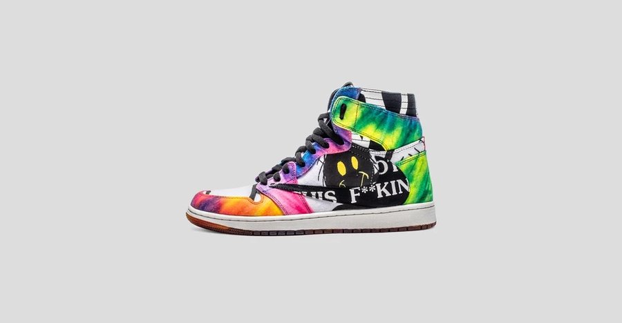 Air Jordan 1,AJ1,TheShoeSurgeo  致敬 Travis Scott！这次是你没见过的「扎染反钩」！
