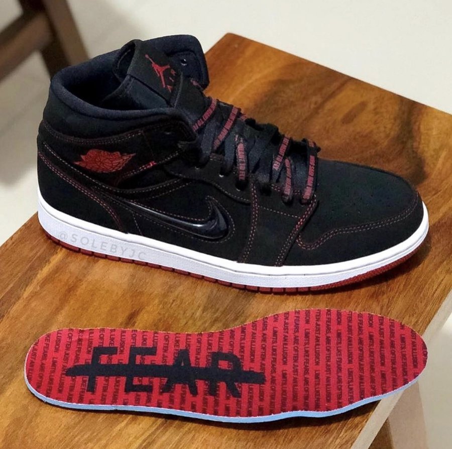 AJ1,Air Jordan 1 Mid  实物首次曝光！黑红 Air Jordan 1 Mid 年底发售