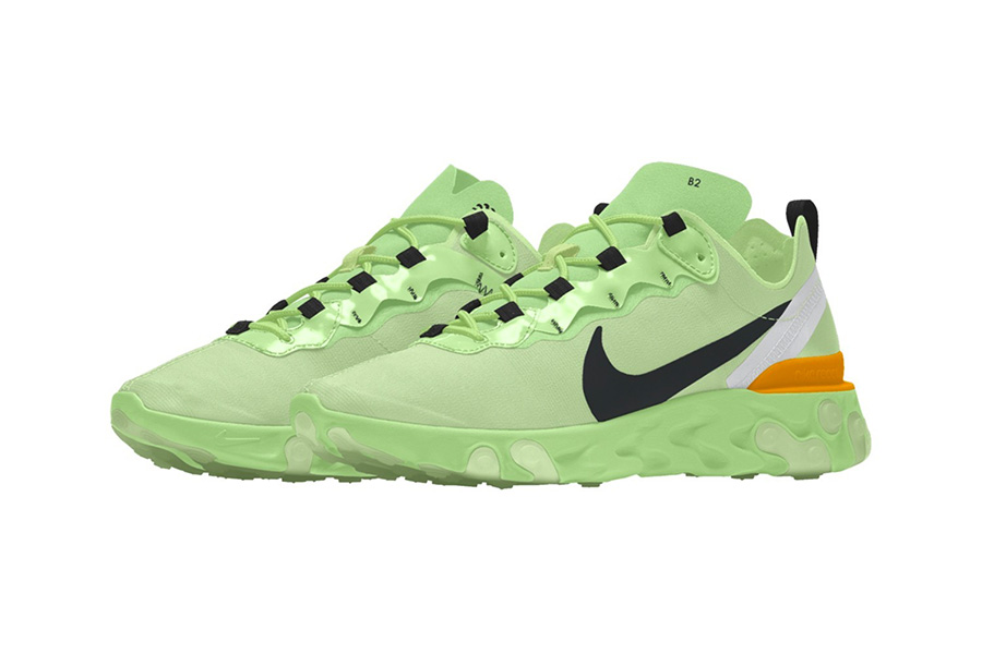 Element 55,Nike  醒目荧光绿！React Element 55 带来联名新品