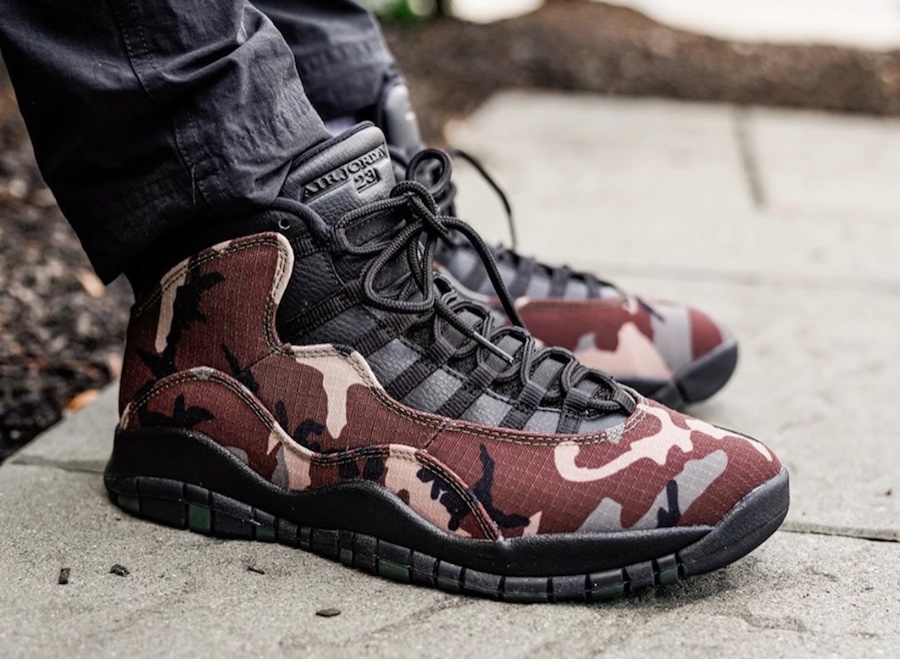 Nike,Air Jordan 10,aj10,发售,310  迷彩 Air Jordan 10 最新上脚图曝光！鞋面材质有点特殊！