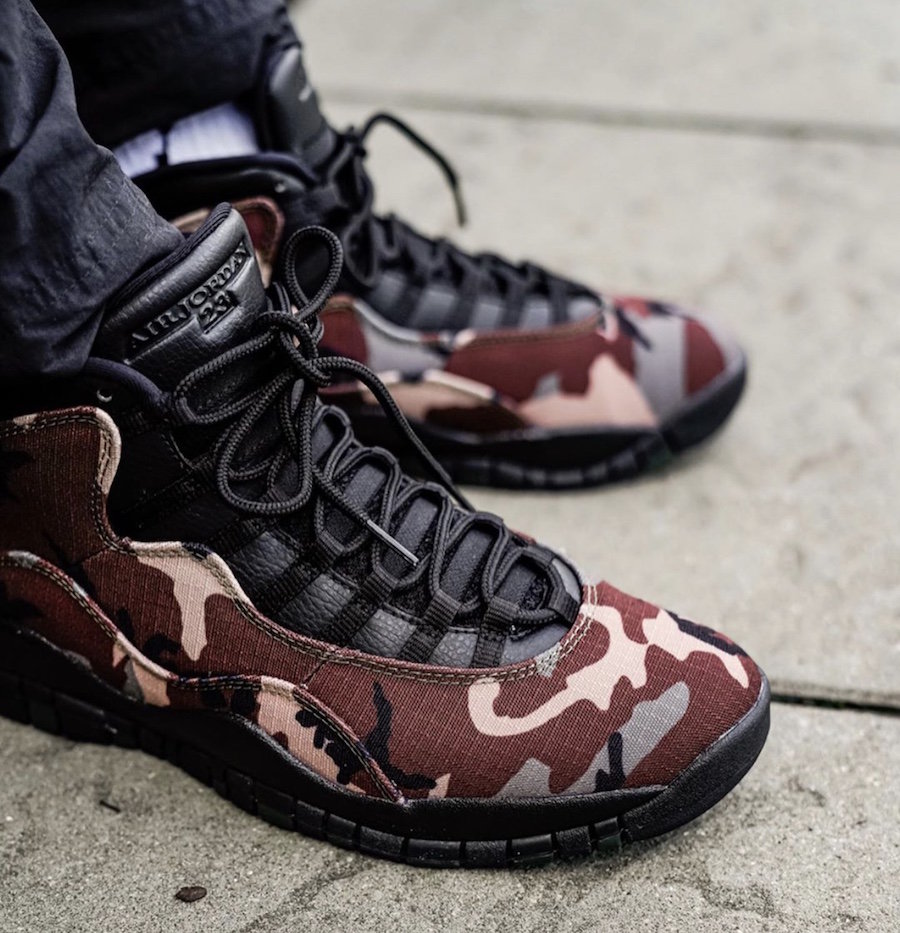 Nike,Air Jordan 10,aj10,发售,310  迷彩 Air Jordan 10 最新上脚图曝光！鞋面材质有点特殊！