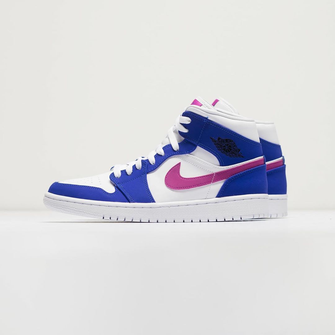 Air Jordan 1,AJ1,554724-451,发售  动感蓝紫配色！这双中帮 Air Jordan 1 新品有点好看