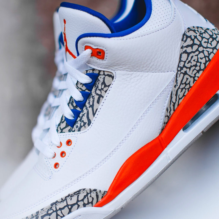 136064-148,AJ3,Air Jordan 3 136064-148 海外已发售！尼克斯 Air Jordan 3 Knicks 实物美图欣赏