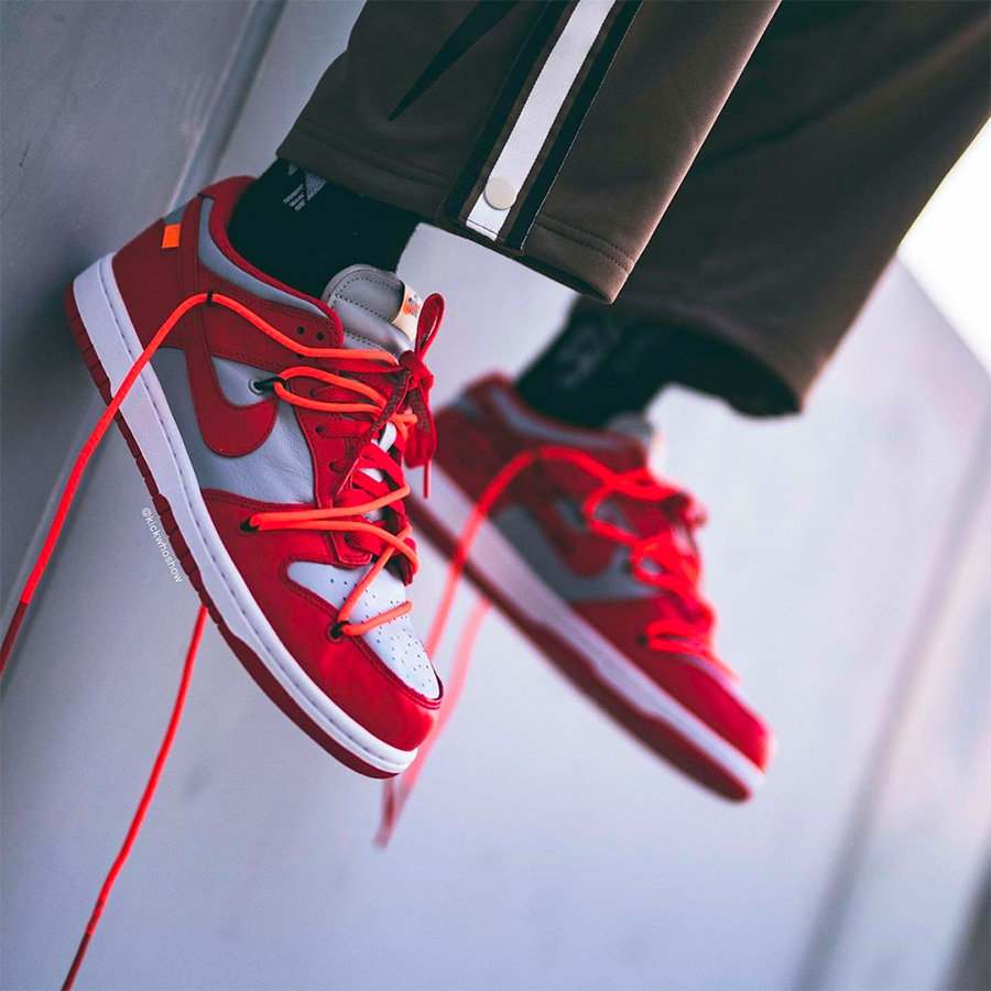 OFF-WHITE,Nike,Dunk Low,CT0856  醒目配色！OFF-WHITE x Nike Dunk Low 灰红实物图释出！