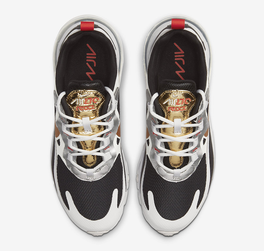 Nike,Air Max 270 React,CT3433-  亮眼黑白金主题！全新 Air Max 270 React 即将发售