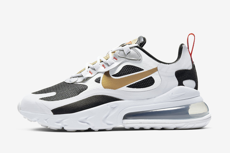 Nike,Air Max 270 React,CT3433-  亮眼黑白金主题！全新 Air Max 270 React 即将发售