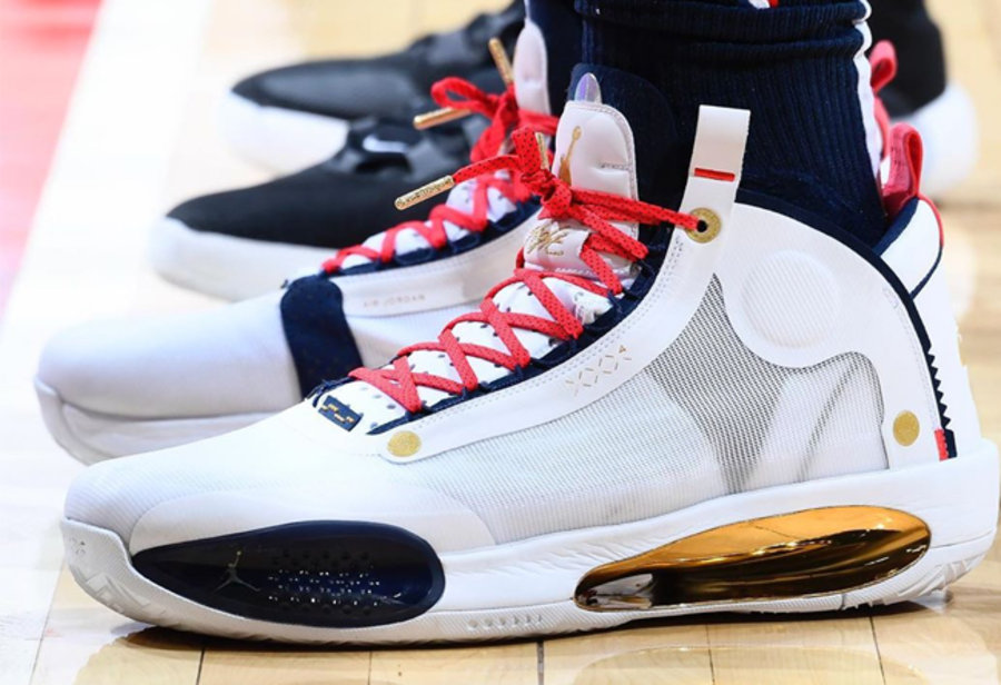 Air jordan 34,AJ34,发售  夺目土豪金装扮！这双 Air Jordan 34 你打几分？