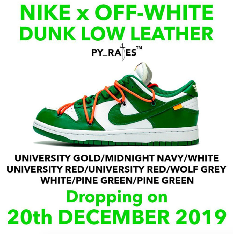 OFF-WHITE,Nike,Dunk Low,CT0856  最新消息！OW x Dunk Low 发售日期确认，预计 12 月登场！
