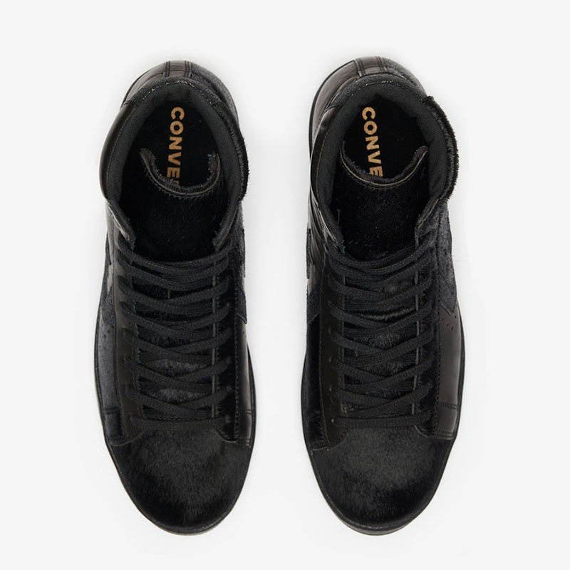 Converse,Pro Leather Mid  纯黑马毛+不对称鞋面！Converse Pro Mid 新品即将发售！