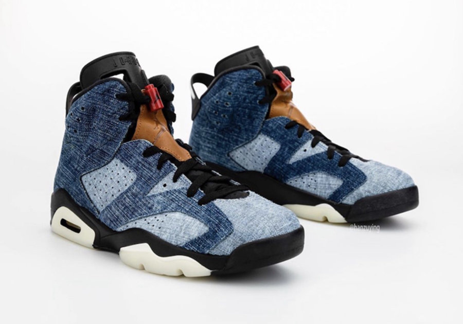 AJ,AJ6,Air Jordan 6,Washed Den  水洗丹宁拼接鞋面！牛仔 Air Jordan 6 年底发售！