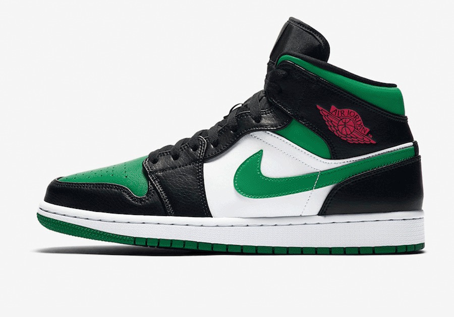 AJ1,Air Jordan 1 Mid,852542-01  丝绸伯爵 + 黑绿脚趾！这两双抢手的 AJ1 Mid 有望下月登场！