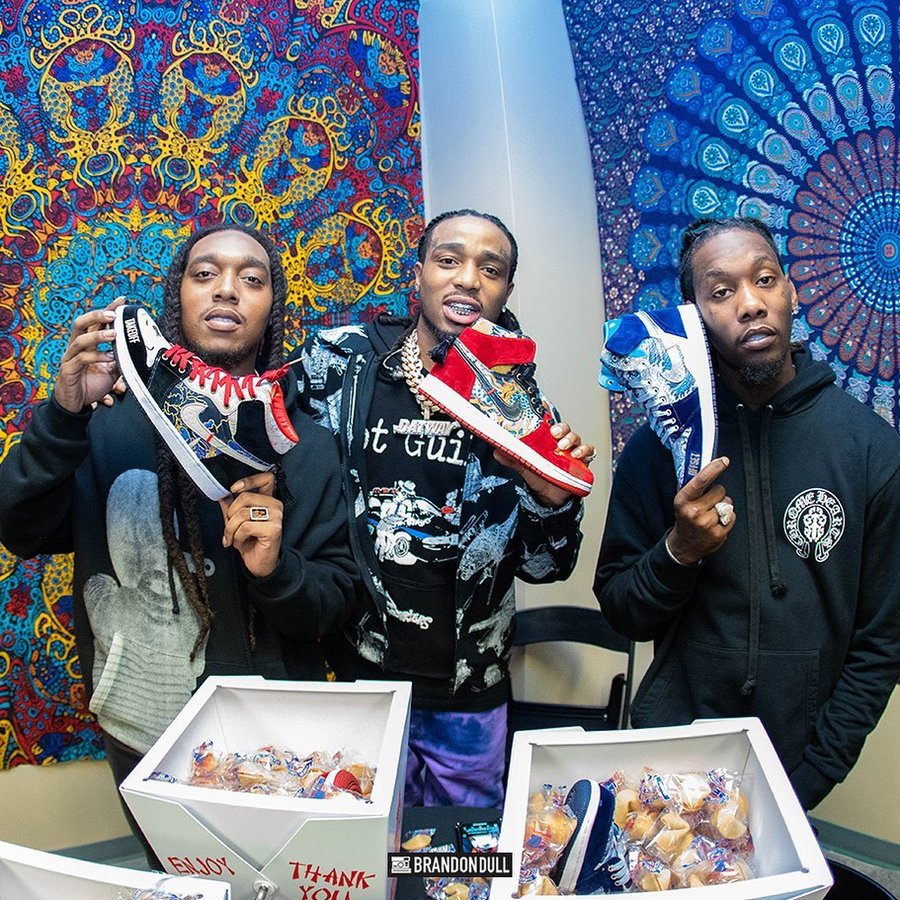 AJ1,Air Jordan 1,明星  全世界仅此一双！顶级说唱团队 Migos 晒出个人专属 AJ1！