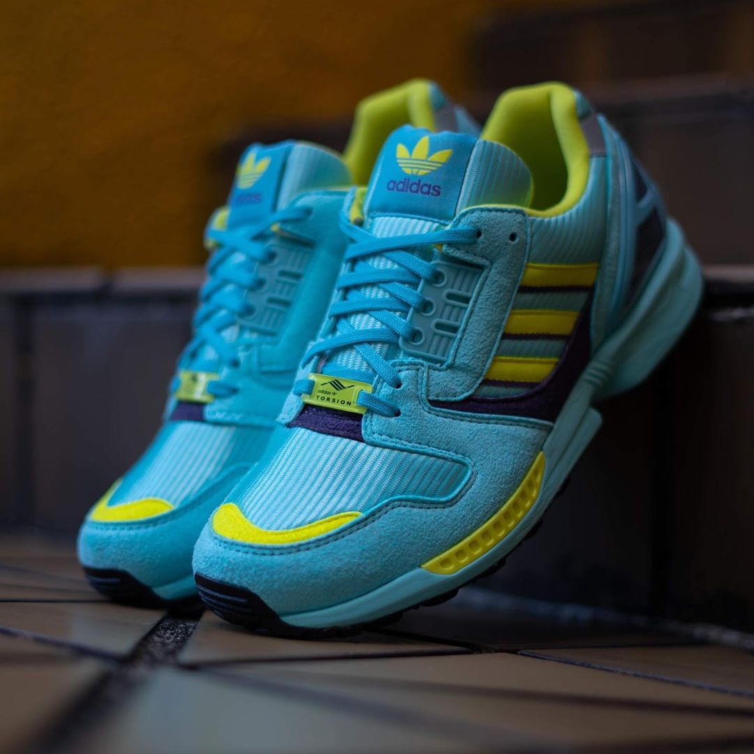 adidas,ZX 8000,发售,EG8784  经典黄蓝雪碧装扮！adidas ZX 8000 实物美图来了！
