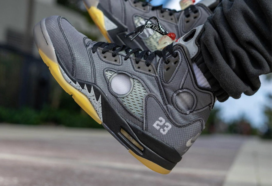 Air Jordan 5,AJ5,发售,上脚,CT8480-  OW x AJ5 最新上脚释出！明年 AJ5 能不能火就看它了！