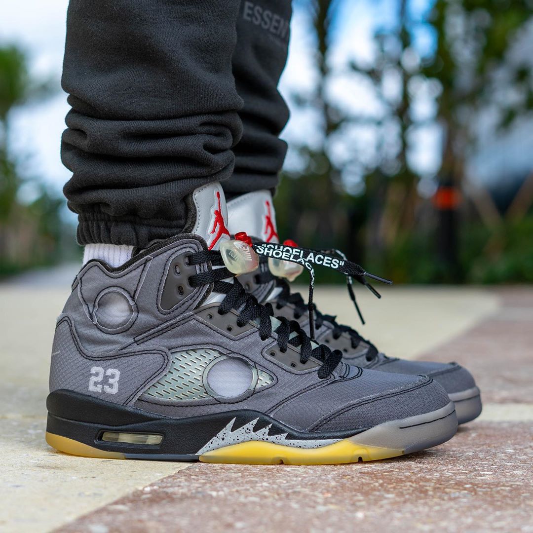 Air Jordan 5,AJ5,发售,上脚,CT8480-  OW x AJ5 最新上脚释出！明年 AJ5 能不能火就看它了！