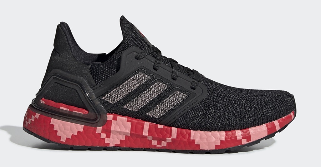 adidas,Ultra Boost 20,发售  像素桃心涂装 Ultra Boost 20 刚刚上架！情人节送礼看这里！