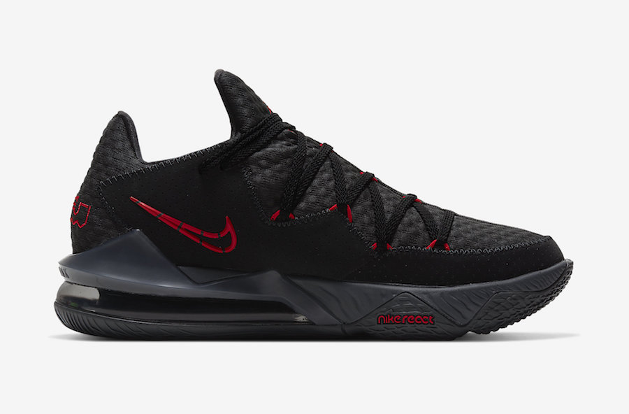 LeBron 17 Low,Nike,LBJ17,发售,CD  詹姆斯亲穿配色！黑红 LeBron 17 Low 官图释出！下月发售！