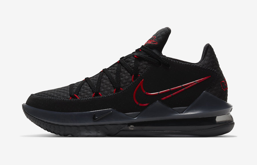 LeBron 17 Low,Nike,LBJ17,发售,CD  詹姆斯亲穿配色！黑红 LeBron 17 Low 官图释出！下月发售！