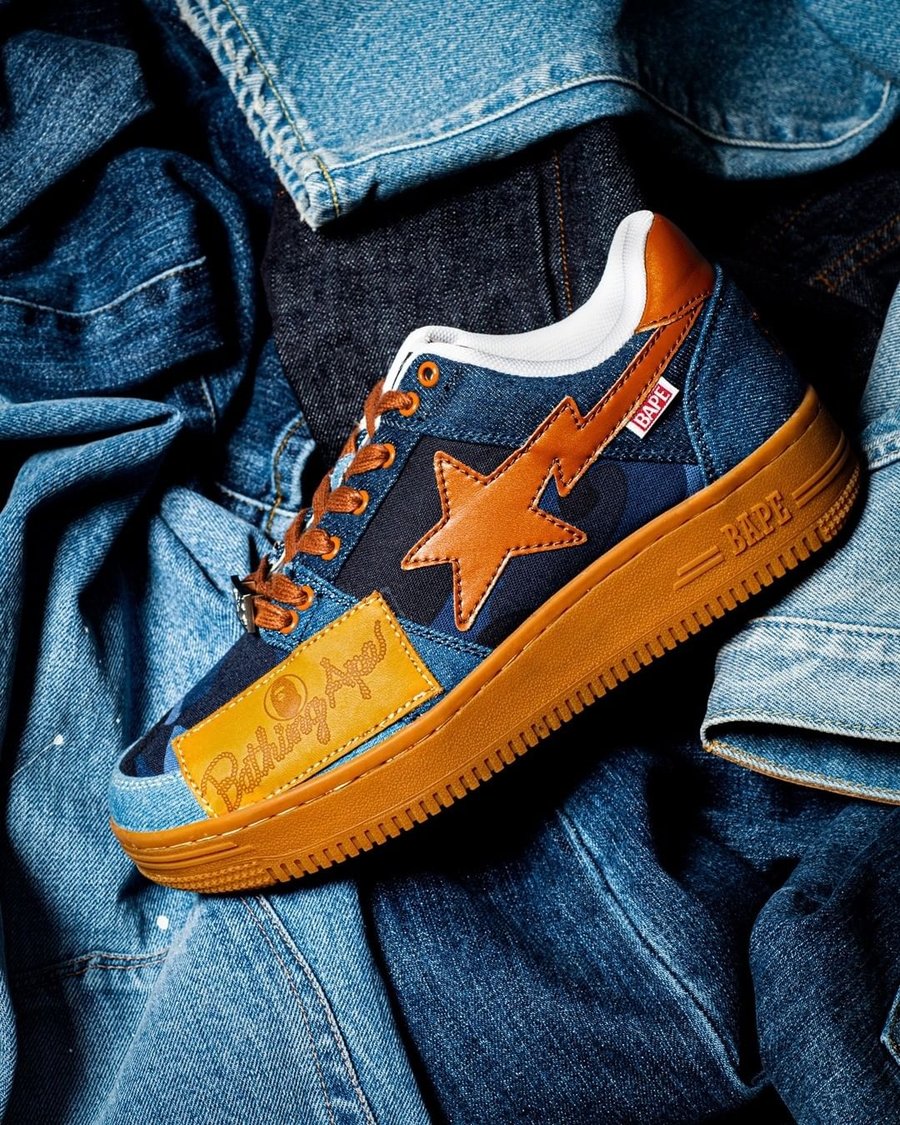 BAPE,BAPE STA,发售  单宁拼接质感满分！全新 BAPE STA 本周发售