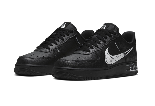 AF1,Air Force 1  全新手稿 AF1 Low “ Sketch” 实物图释出！浓郁二次元风格！