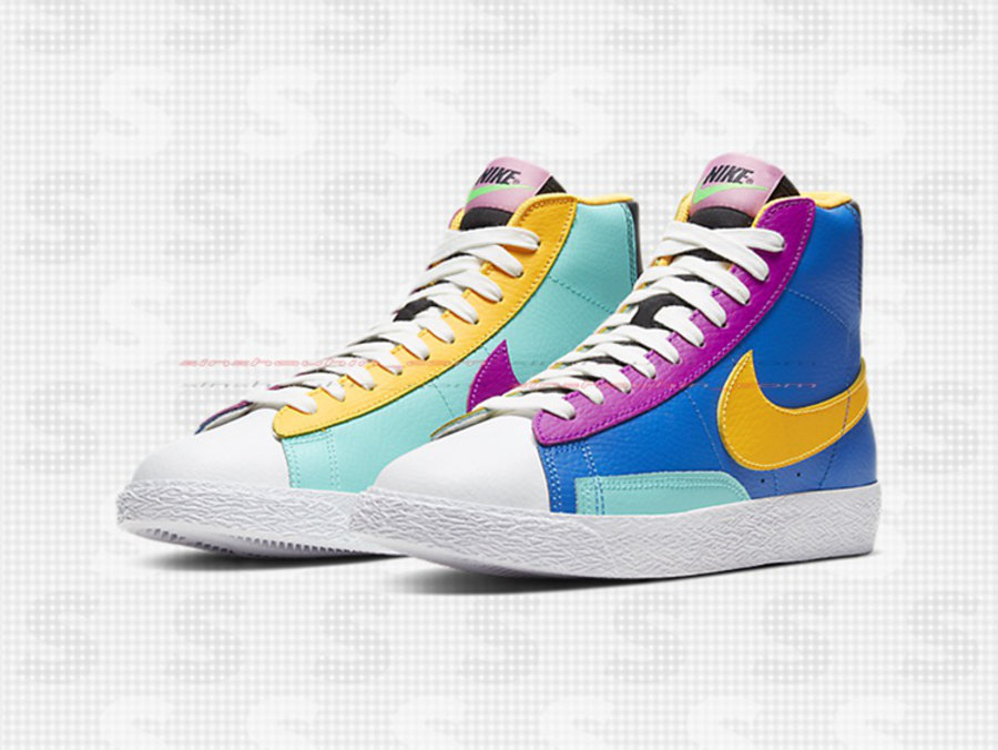 Nike,Blazer Mid,WMNS  多彩拼接风格太惹眼！这双 Nike Blazer Mid 你打几分？