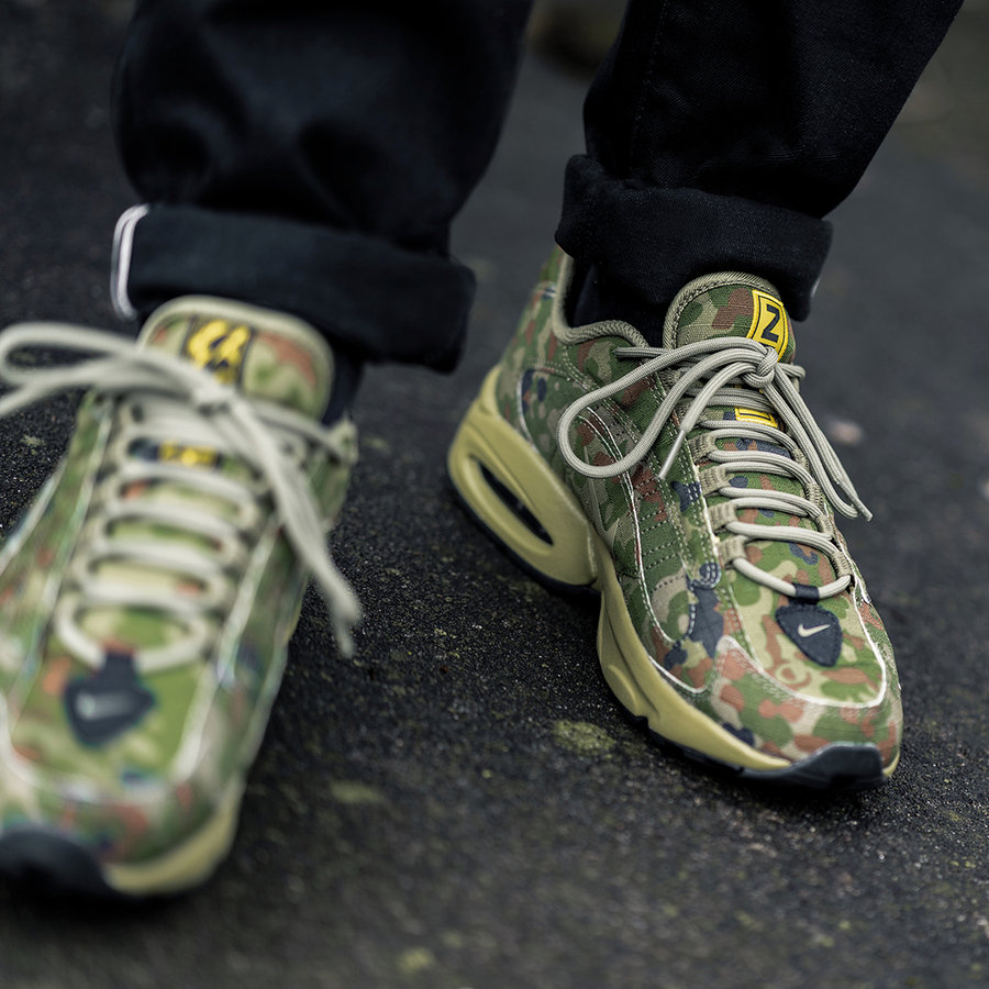 Air Max Triax 96,Nike,发售  军绿迷彩 + 醒目警戒线！Air Max Triax 96 新配色上脚来了！