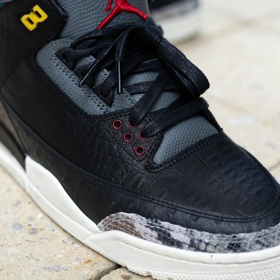 Air Jordan 3,AJ3,上脚,CK4344-001  奢华版黑水泥！AJ3「动物园 2.0」上脚图曝光！规格不输定制！