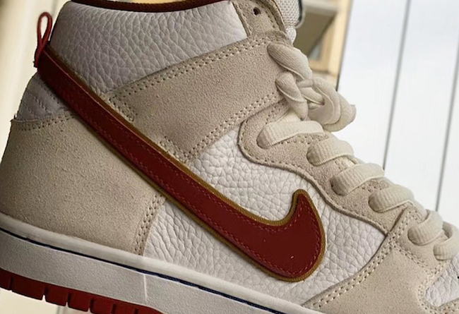 Dunk SB Hi,发售,Nike  荔枝皮 + 翻毛皮！白红 Dunk SB High 首次曝光实物！超复古！