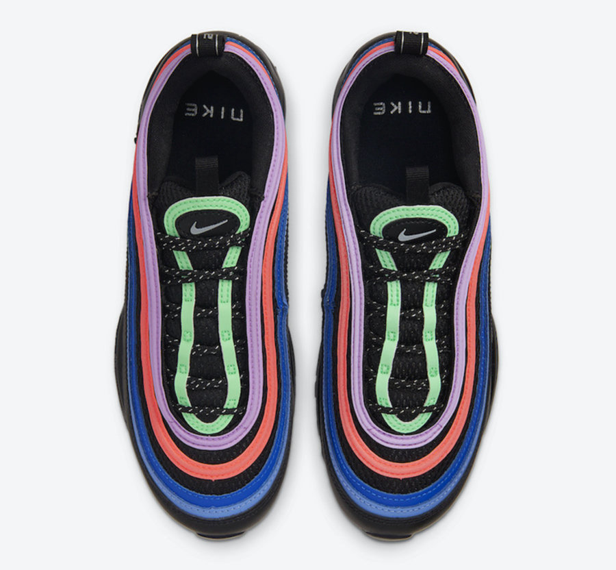Nike,Air Max 97,Black Multi,GS  鞋面暗藏玄机！彩虹 Air Max 97 即将发售，但是...