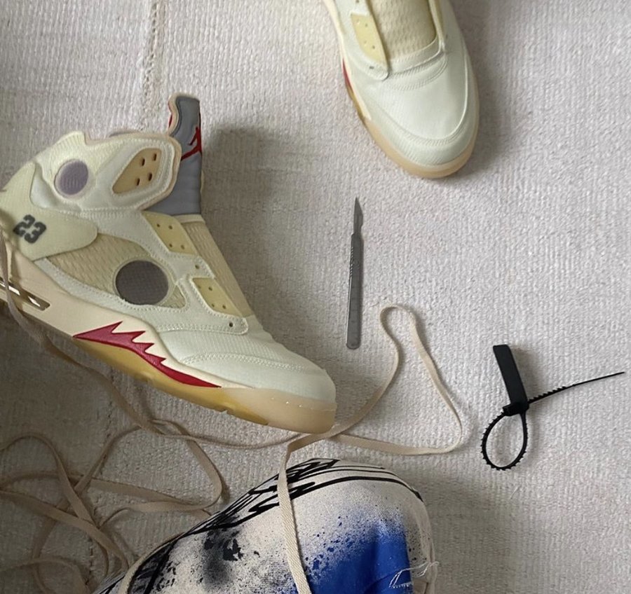 OFF-WHITE,AJ5,Air Jordan 5,CT8  第二双 OFF-WHITE x AJ5 年底发售！Virgil 展示土豪穿法！