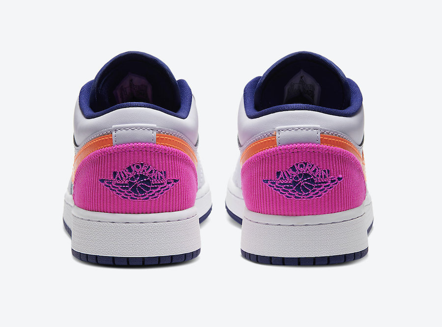 Air Jordan 1 Low,Nike,554723-5  彩色灯芯绒点缀！Air Jordan 1 Low 新配色即将发售