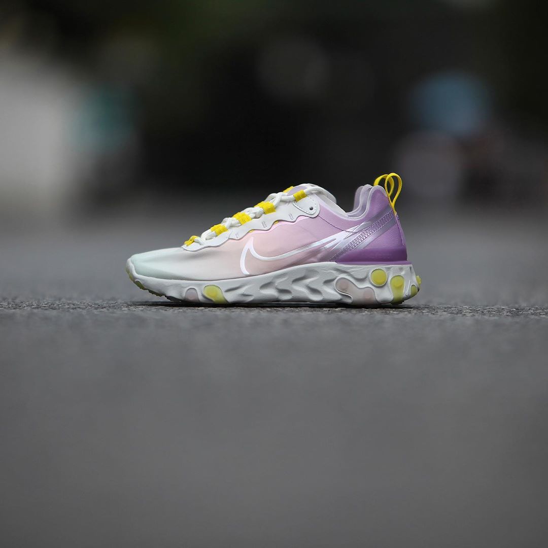 Nike React Element 55  亮眼渐变鞋面！全新配色 Nike React Element 55 实物曝光！