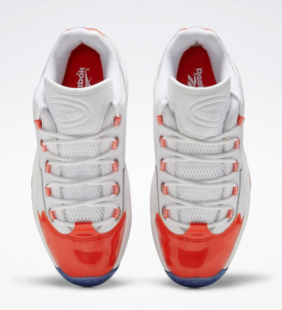 Reebok,Question Low Patent,Red  亮眼「橙脚趾」装扮！这双 Reebok Question Low 你打几分？